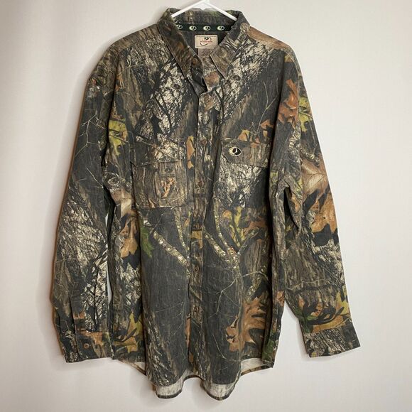 Mossy Oak Apparel Camouflage Button Up Shirt Mens 2XL - Picture 1 of 13